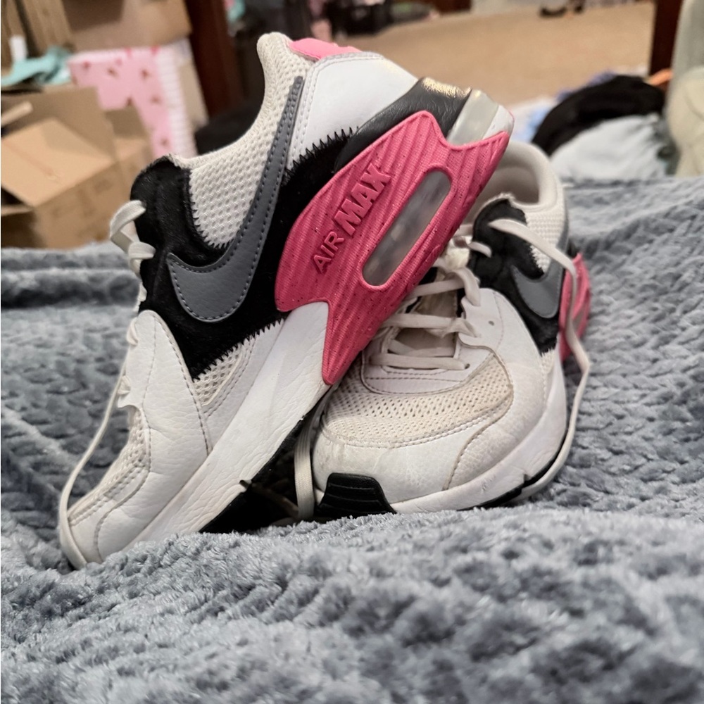 Nike Air Max with White, Black, and Pink Accents